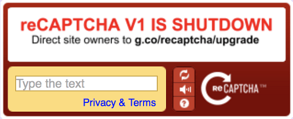 reCAPTCHA V1 ОТКЛЮЧЕН Что делать