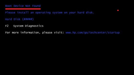 Что делать, если ваш HP не может найти загрузочное устройство